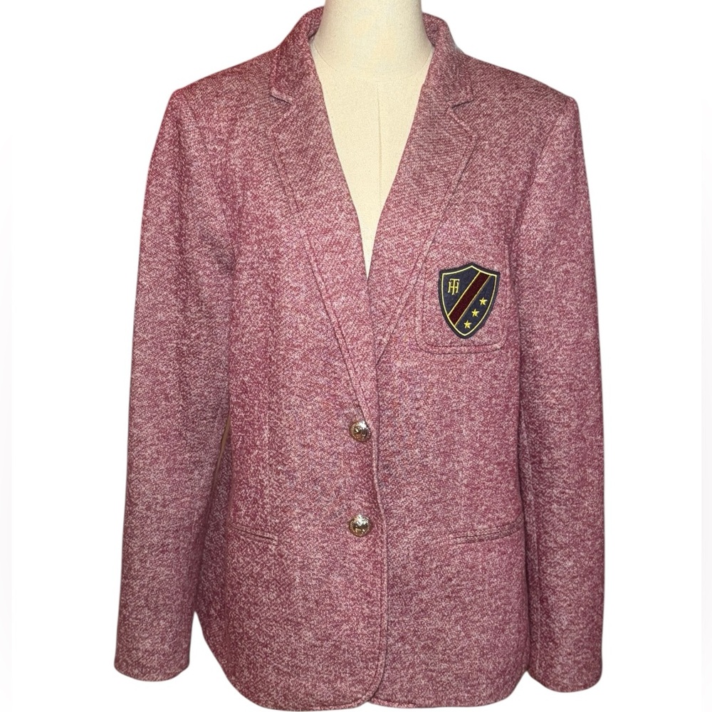 Vintage Tommy Hilfiger Academic Blazer 16 Crest Gold Button Academia Maroon